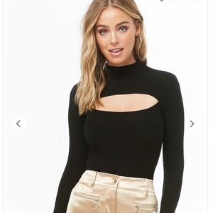 RIbbed Cutout Knit Sweater